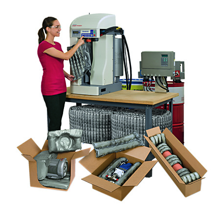 Instapak Complete Instapak® schuimverpakkingen geproduceerd door een efficiënt en automatisch systeem.