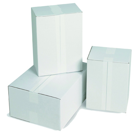 Caisses carton simple cannelure blanches