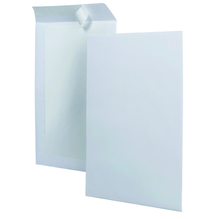 Enveloppes Bordrug Pochette blanche à dos en carton.